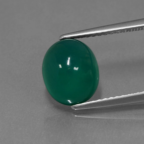Ágata verde natural 3,00ct, corte oval, translúcido