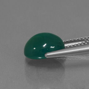 Ágata verde natural 3,00ct, corte oval, translúcido