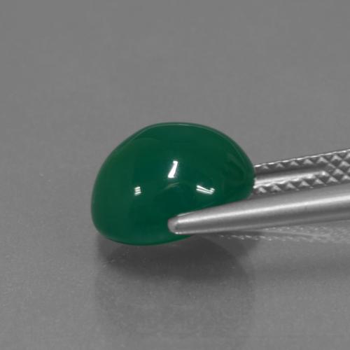Ágata Verde profundo médio Natural 3.98ct, oval, Translúcido