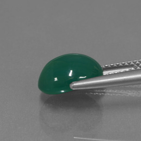 Ágata verde natural 3,00ct, corte oval, translúcido