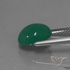 Ágata Verde floresta Natural 3.17ct, oval, Translúcido