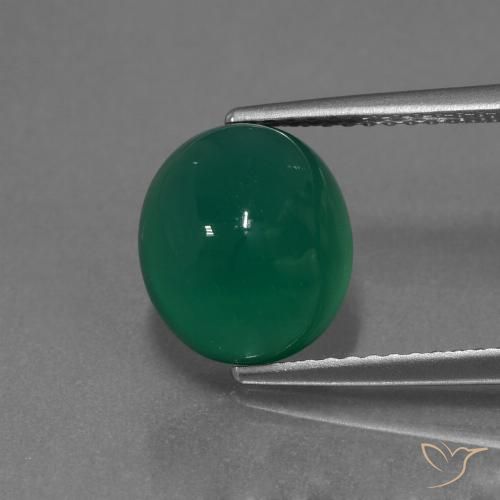 3.65ct Natural Verde floresta Ágata, oval, Translúcido