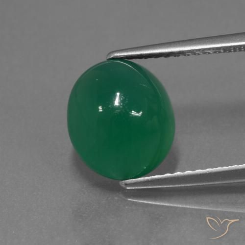 3.72ct Natural verde quente Ágata, oval, Translúcido