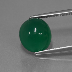 Ágata verde natural 3,60ct, corte oval, translúcido