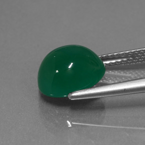 Ágata verde natural 3,60ct, corte oval, translúcido