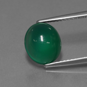 Ágata verde natural 3,01ct, corte oval, translúcido