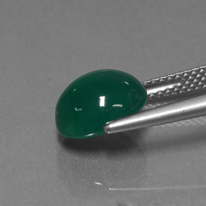 Ágata verde natural 3,01ct, corte oval, translúcido
