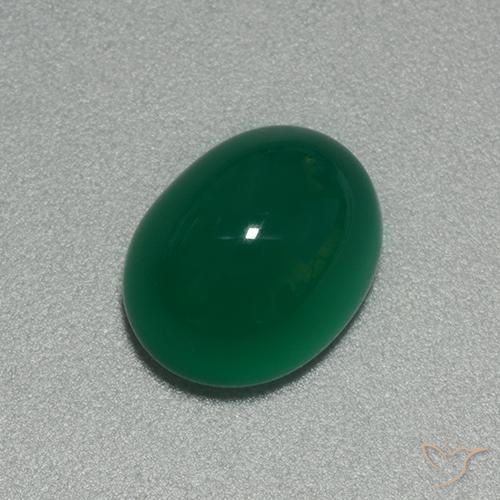 3.92ct Natural Verde médio Ágata, oval, Translúcido