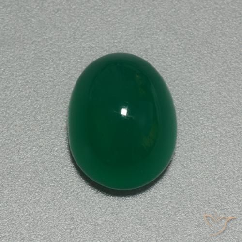Ágata Verde médio Natural 3.92ct, oval, Translúcido