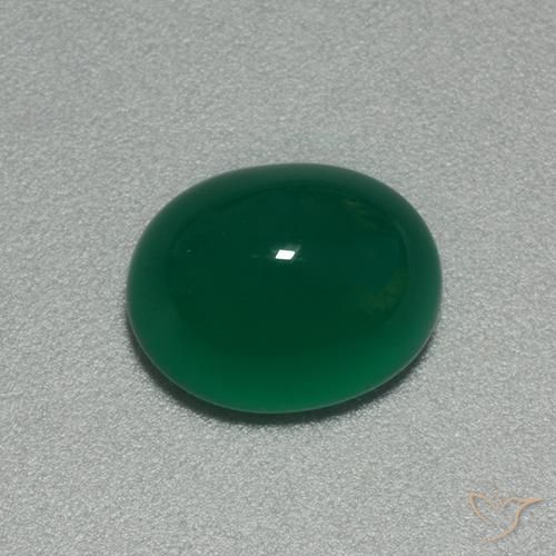 Ágata Verde médio Natural 3.92ct, oval, Translúcido