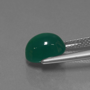 Ágata verde natural 2,95ct, corte oval, translúcido