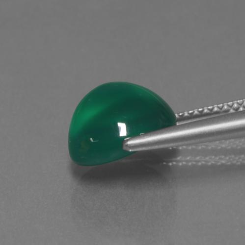 Ágata verde natural 2,84ct, corte oval, translúcido