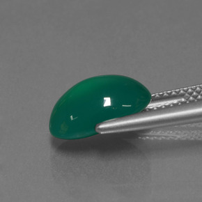 Ágata verde natural 2,88ct, corte oval, translúcido