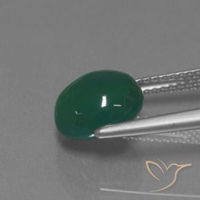 Ágata Verde amarelado Natural 3.42ct, oval, Translúcido