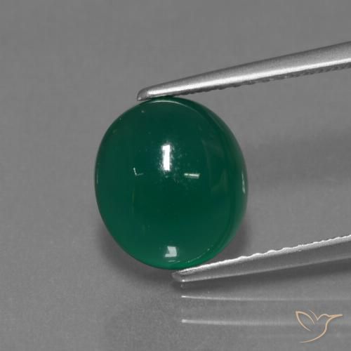 3.60ct Natural Verde médio Ágata, oval, Translúcido