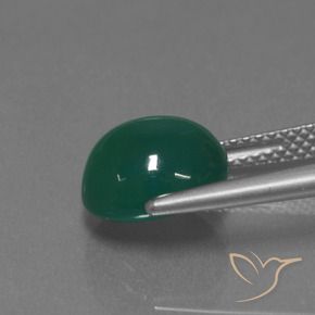 Ágata Verde médio Natural 3.60ct, oval, Translúcido