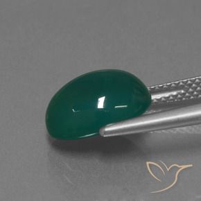 Ágata Verde escuro médio Natural 3.76ct, oval, Translúcido