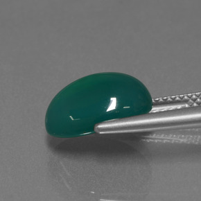 Ágata verde natural 3,43ct, corte oval, translúcido