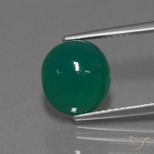 3.53ct Natural Verde escuro médio Ágata, oval, Translúcido