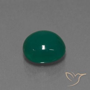 Ágata Verde escuro médio Natural 3.53ct, oval, Translúcido