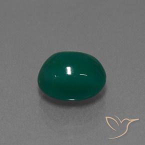 Ágata Verde escuro médio Natural 3.49ct, oval, Translúcido