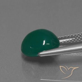 Ágata Verde escuro médio Natural 3.49ct, oval, Translúcido