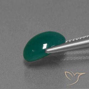 Ágata Verde escuro médio Natural 3.18ct, oval, Translúcido
