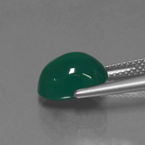 Ágata verde natural 3,31ct, corte oval, translúcido