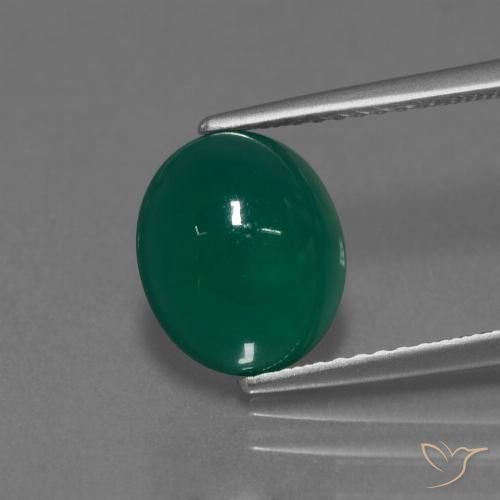 3.04ct Natural Verde médio Ágata, oval, Translúcido