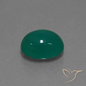 Ágata Verde médio Natural 3.50ct, oval, Translúcido