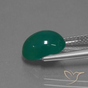 Ágata Verde médio Natural 3.50ct, oval, Translúcido