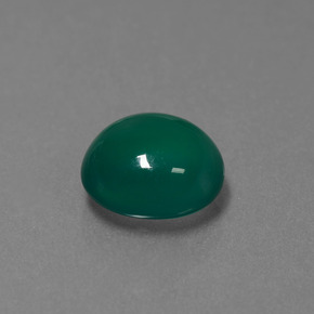 Ágata verde natural 3,39ct, corte oval, translúcido