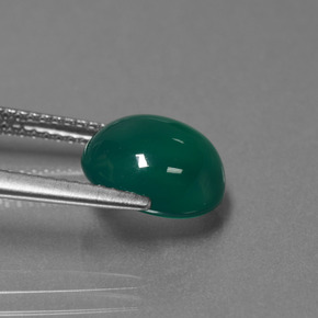 Ágata verde natural 3,39ct, corte oval, translúcido