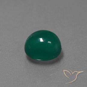 Ágata verde natural 3,44ct, corte oval, translúcido