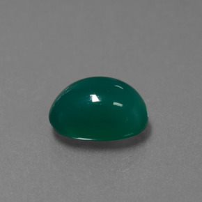 Ágata Verde escuro médio Natural 3.35ct, Corte Oval, Translúcido