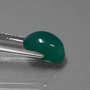 Ágata Verde escuro médio Natural 3.35ct, Corte Oval, Translúcido