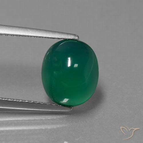 3.03ct Natural Verde médio Ágata, oval, Translúcido