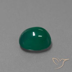 Ágata Verde médio Natural 3.03ct, oval, Translúcido