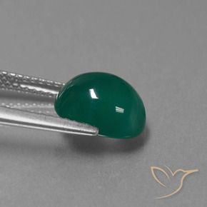 Ágata Verde médio Natural 3.03ct, oval, Translúcido