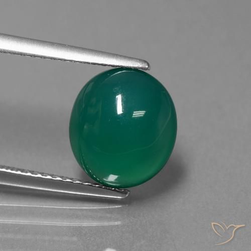 3.54ct Natural Verde Ágata, oval, Translúcido