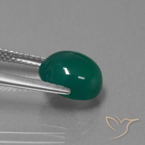 Ágata Verde Natural 3.46ct, oval, Translúcido