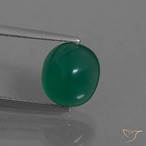 2.99ct Natural Verde profundo médio Ágata, oval, Translúcido