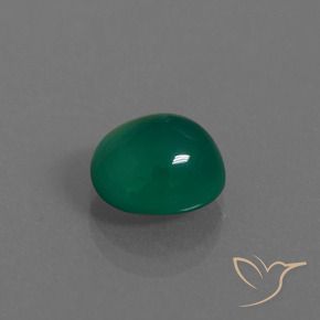 Ágata Verde profundo médio Natural 2.99ct, oval, Translúcido