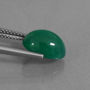 Ágata verde natural 3,53ct, corte oval, translúcido