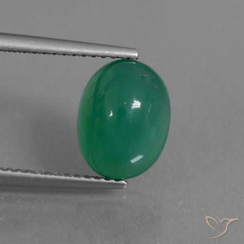 3.28ct Natural verde pinho Ágata, oval, Translúcido
