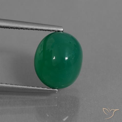 3.95ct Natural Verde médio Ágata, oval, Translúcido