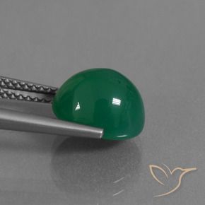 Ágata Verde médio Natural 3.95ct, oval, Translúcido