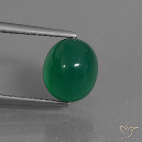 3.44ct Natural Verde floresta Ágata, oval, Translúcido