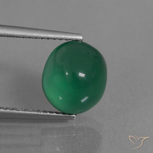 3.66ct Natural Verde Esmeralda Médio Ágata, oval, Translúcido