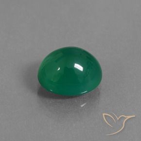 Ágata Verde Esmeralda Médio Natural 3.66ct, oval, Translúcido